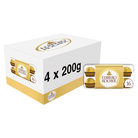 Ferrero Rocher Chocolate Pralines Gift Box of Chocolate 16 Pieces (200g) - UK Food & Drink - 8000500003787
