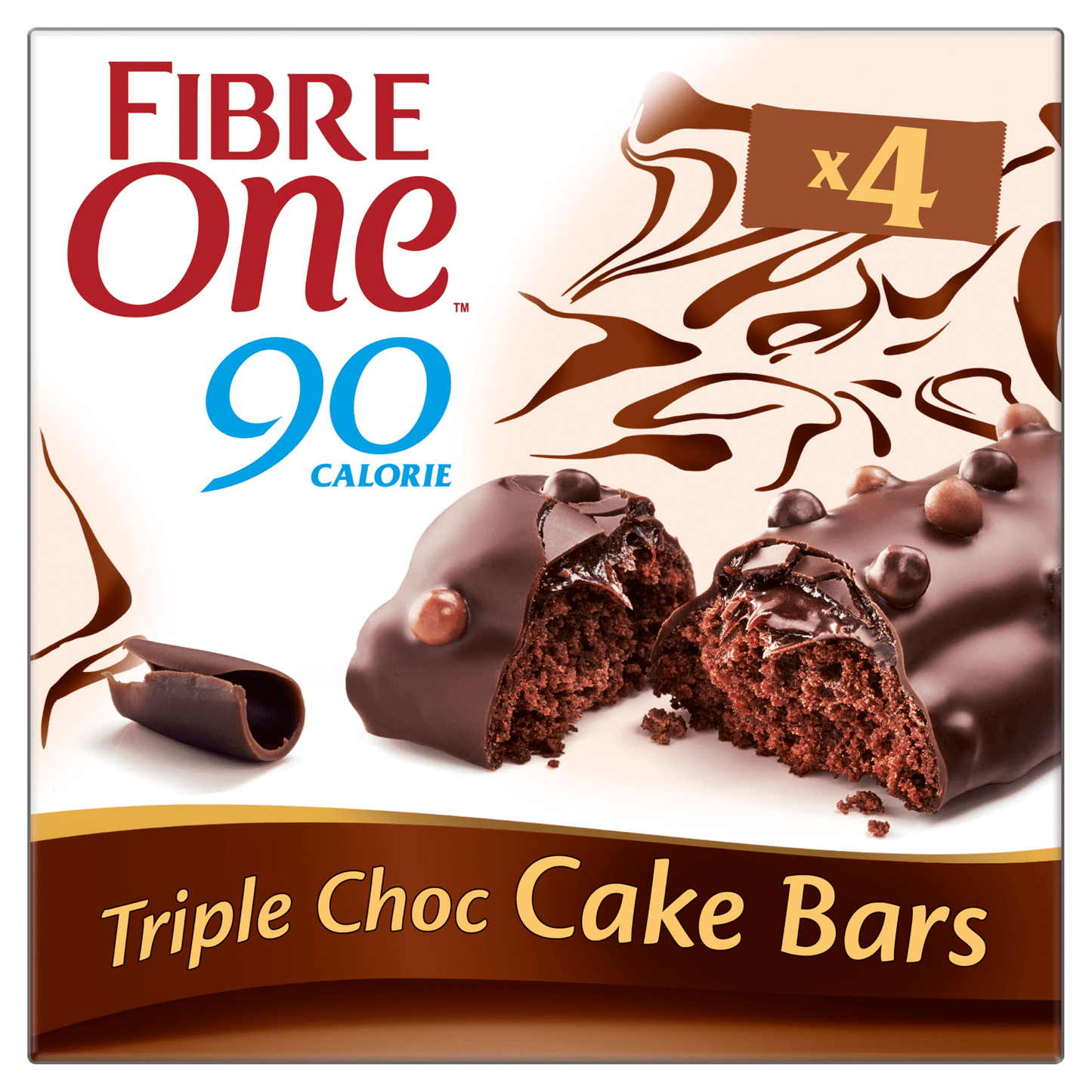Fibre One 90 Calorie Triple Choc Cake Bars 4 x 25g (100g) - UK Food & Drink - 8410076620514