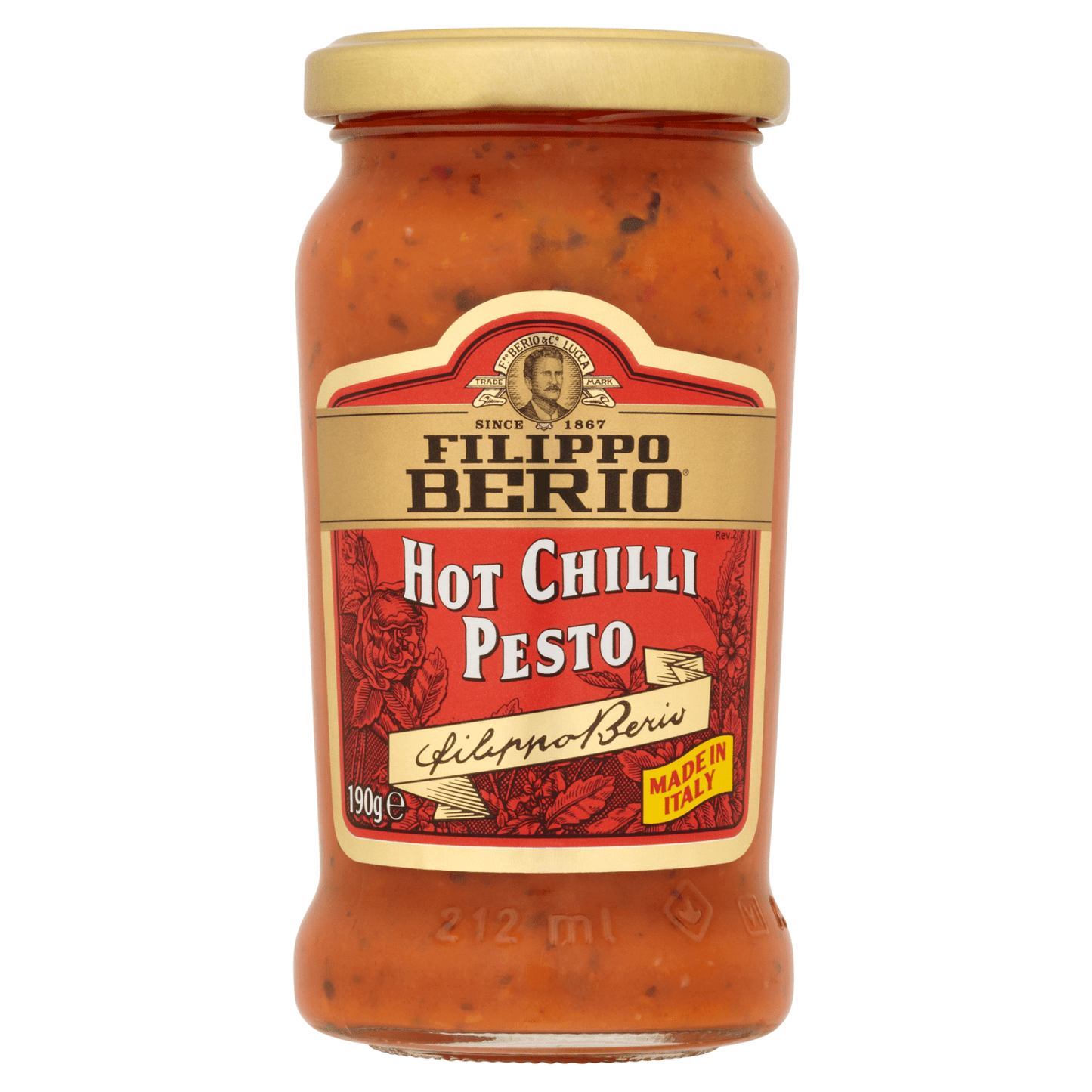 Filippo Berio Hot Chilli Pesto 190g - UK Food & Drink - 8002210125223