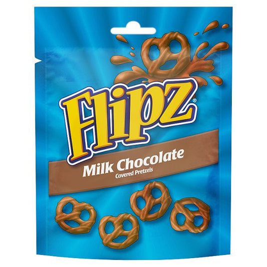 Flipz Pouches Milk Chocolate Pretzels 90G - UK Food & Drink - 5000168022741