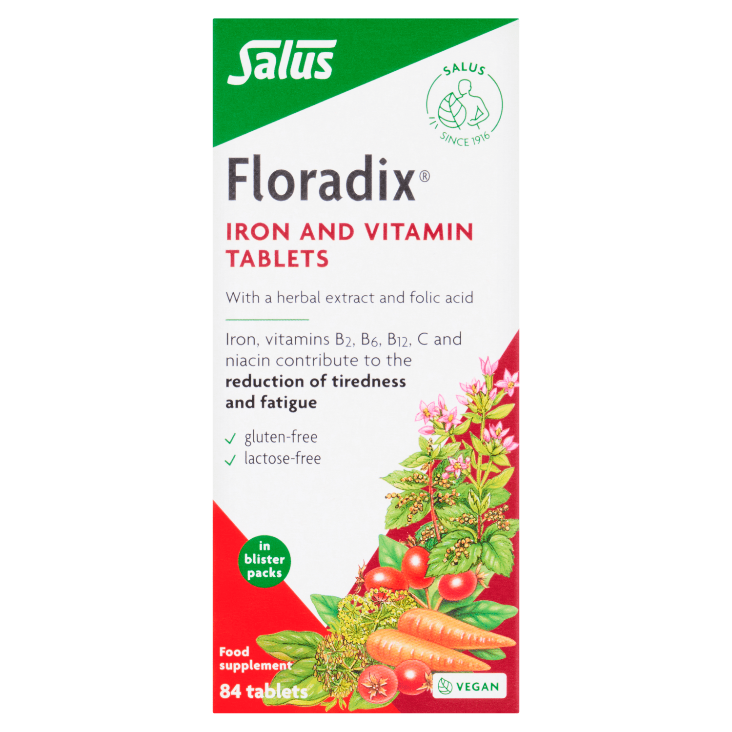 Floradix Iron and Vitamin 84 Tablets 43g - UK Food & Drink - 4004148350030