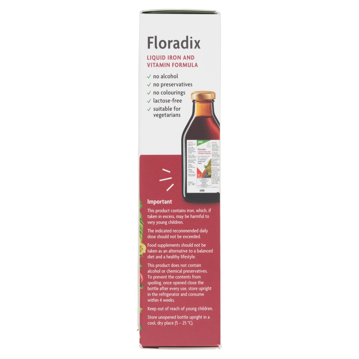 Floradix Liquid Iron and Vitamin Formula 250ml - UK Food & Drink - 4004148057076