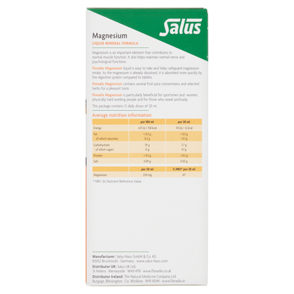 Floradix Magnesium Liquid Formula 250 ml - UK Food & Drink - 4004148017711