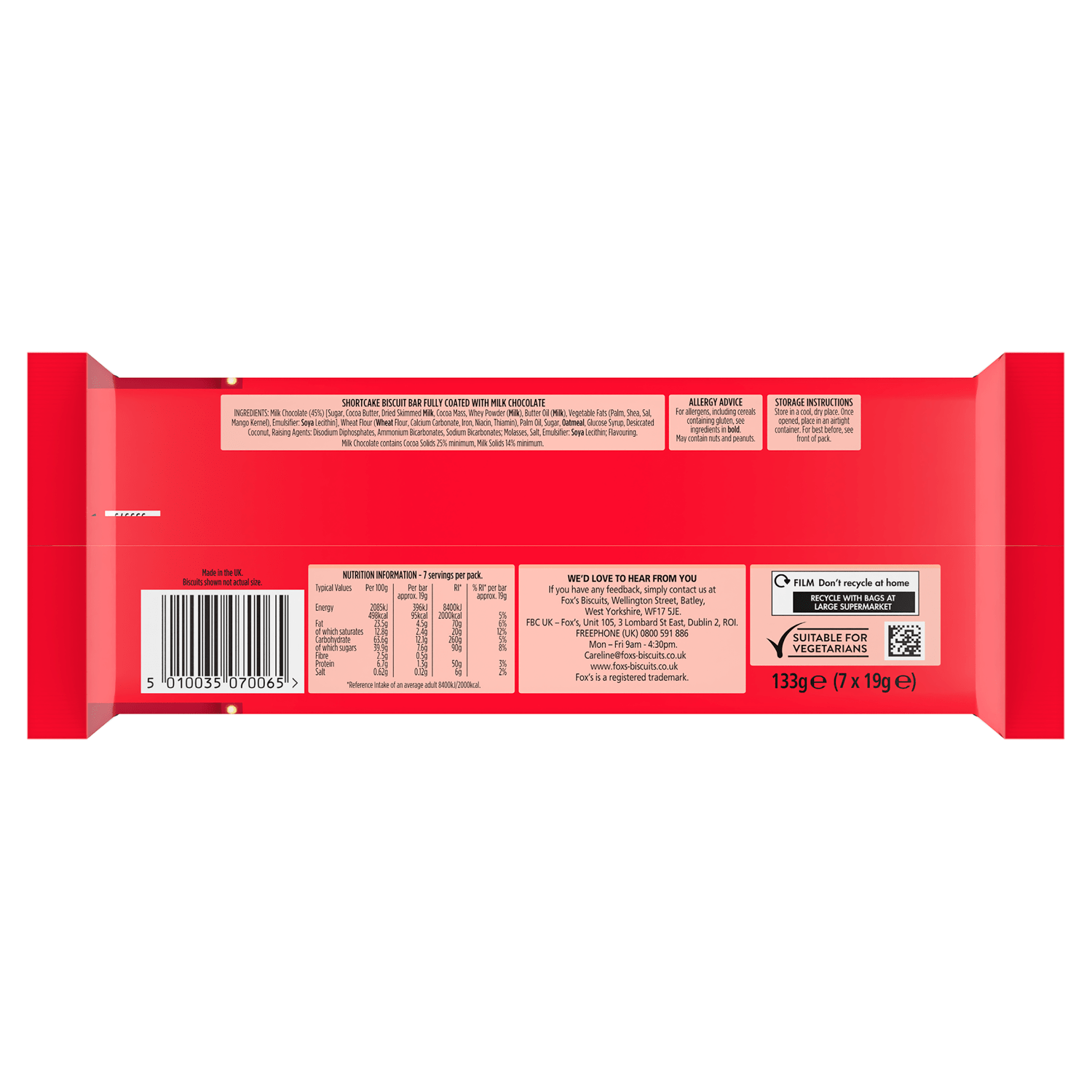 Fox's Rocky Chocolate Bars 7 x 19g (133g) - UK Food & Drink - 5010035070065
