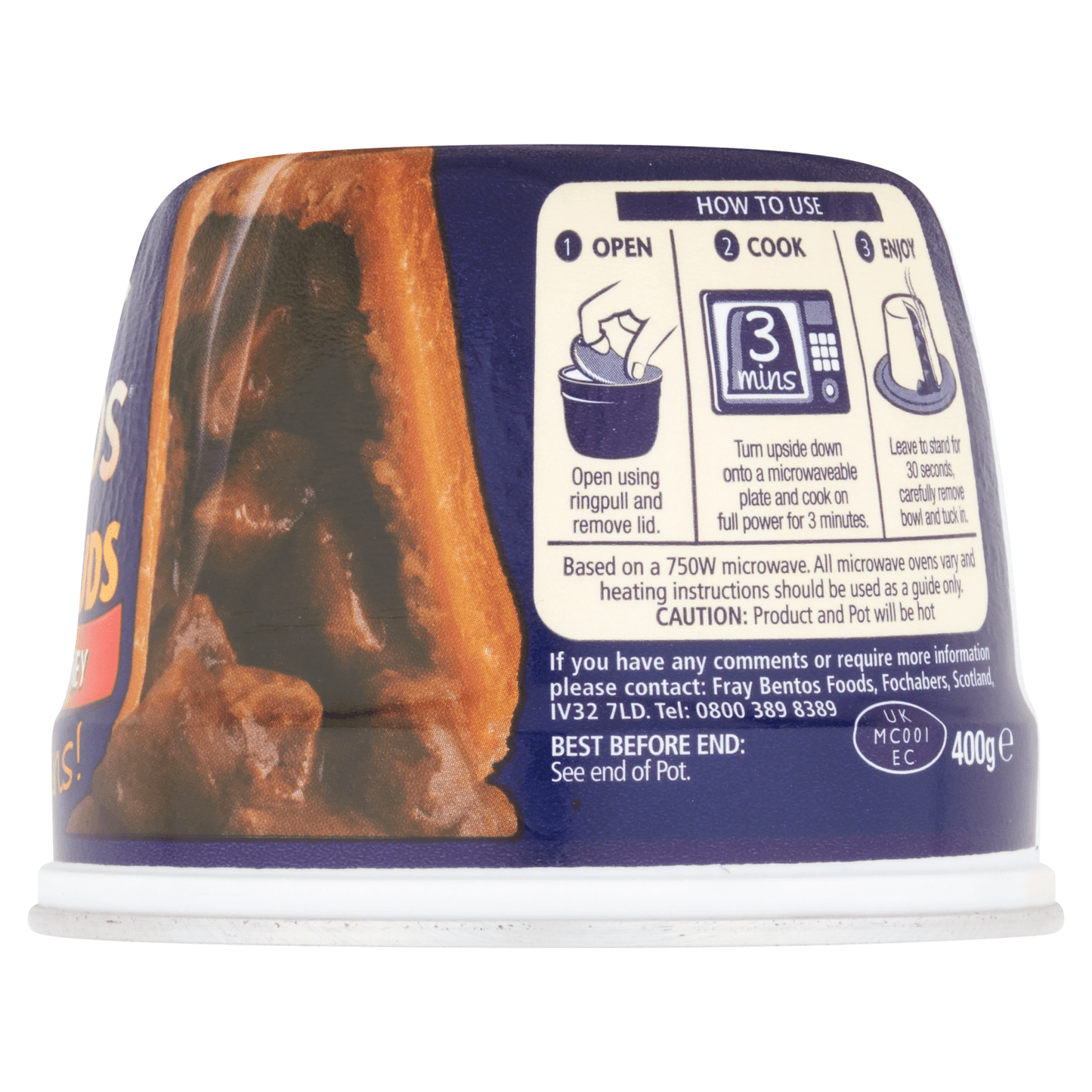 Fray Bentos Meaty Puds Steak & Kidney 400g - UK Food & Drink - 5012427005709