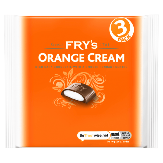 Fry's Orange Cream Chocolate Bar 3 Pack 147g - UK Food & Drink - 7622210874603