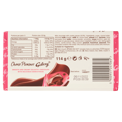 Galaxy Cookie Crumble Chocolate Bar 114g - UK Food & Drink - 5900951247064