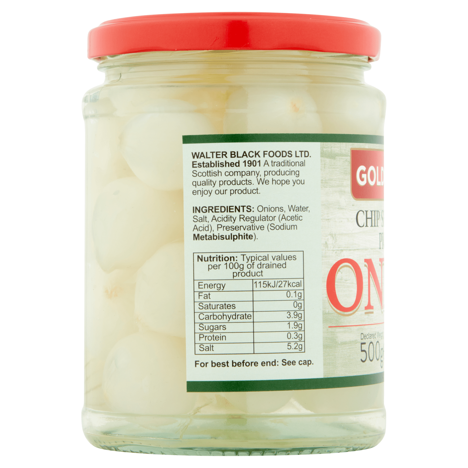 Gold Star Chip Shop Style Pickled Onions 500g - UK Food & Drink - 5020744050005