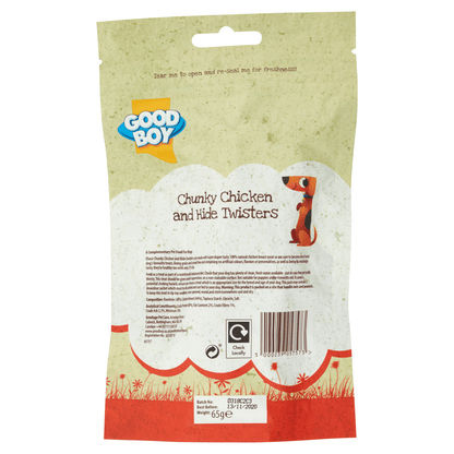 Good Boy Chunky Chicken and Hide Twisters 65g - UK Food & Drink - 5000239057573