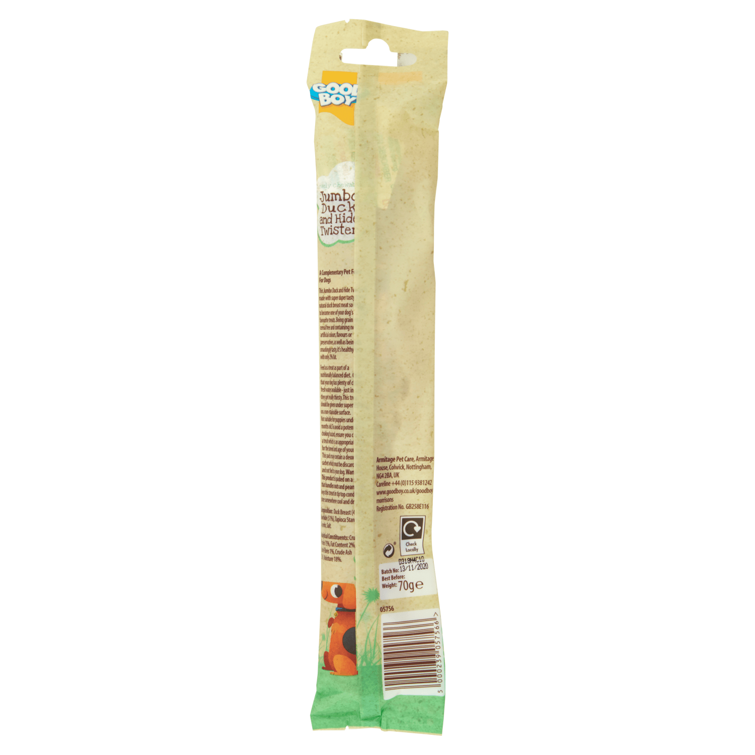 Good Boy Jumbo Duck and Hide Twister 70g - UK Food & Drink - 5000239057566