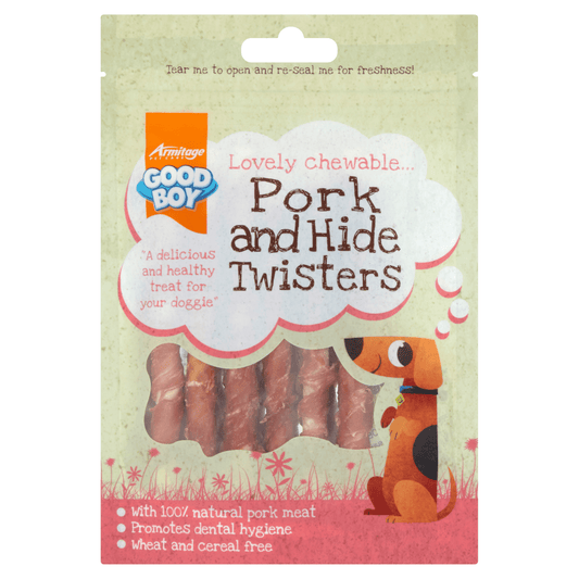 Good Boy Pork and Hide Twisters 60g - UK Food & Drink - 5000239056828