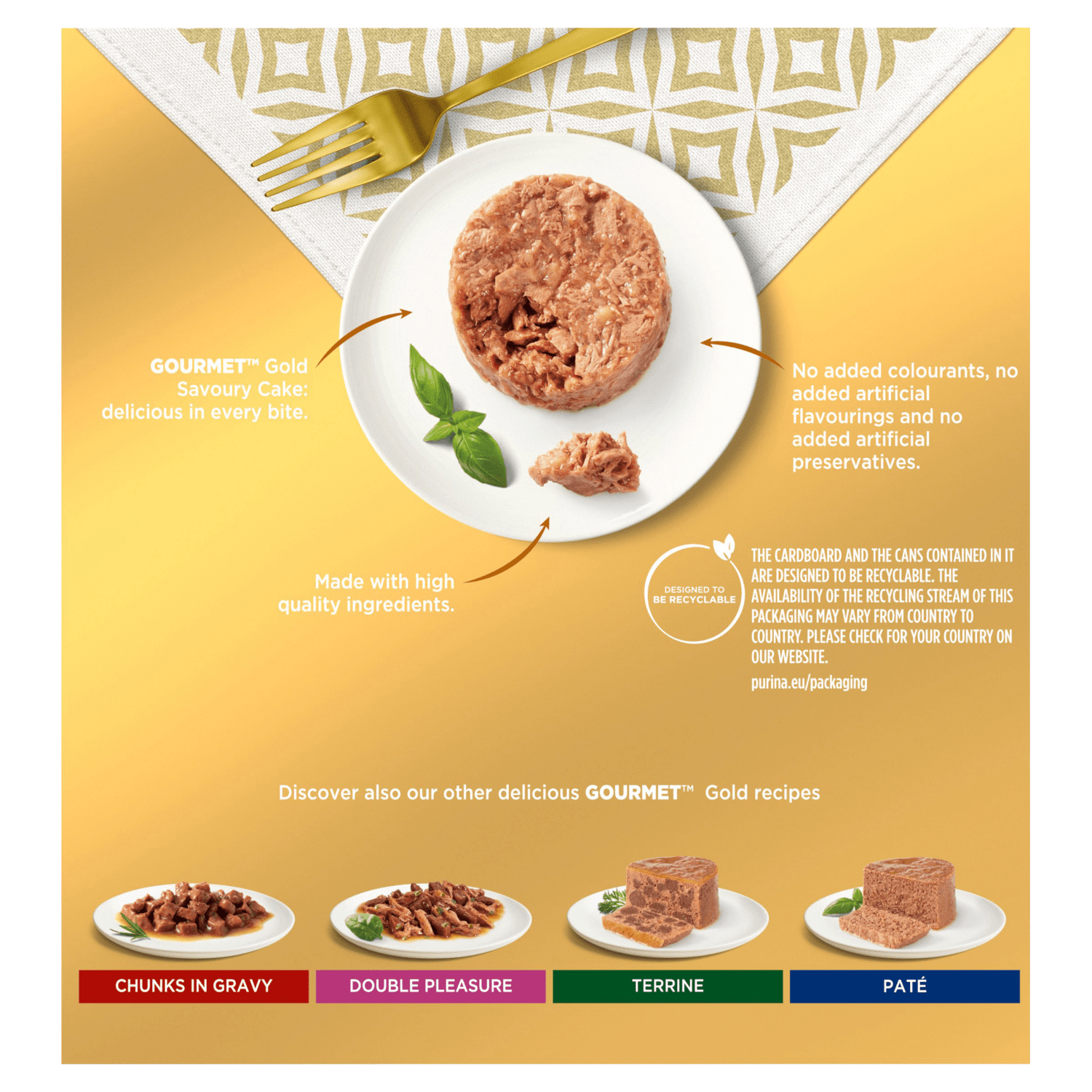 Gourmet Gold Savoury Cake Meat 8 x 85g (680g) - UK Food & Drink - 7613036958202