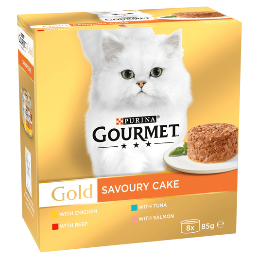 Gourmet Gold Savoury Cake Meat 8 x 85g (680g) - UK Food & Drink - 7613036958202