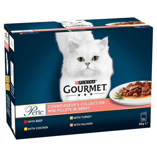 Gourmet Perle Connoisseur's Collection Mini Fillets in Gravy 12 x 85g - UK Food & Drink - 7613035985964
