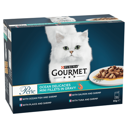 Gourmet Perle Ocean Delicacies Mini Fillets in Gravy 12 x 85g - UK Food & Drink - 7613030955016
