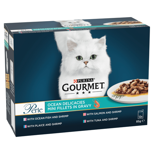 Gourmet Perle Ocean Delicacies Mini Fillets in Gravy 12 x 85g - UK Food & Drink - 7613030955016