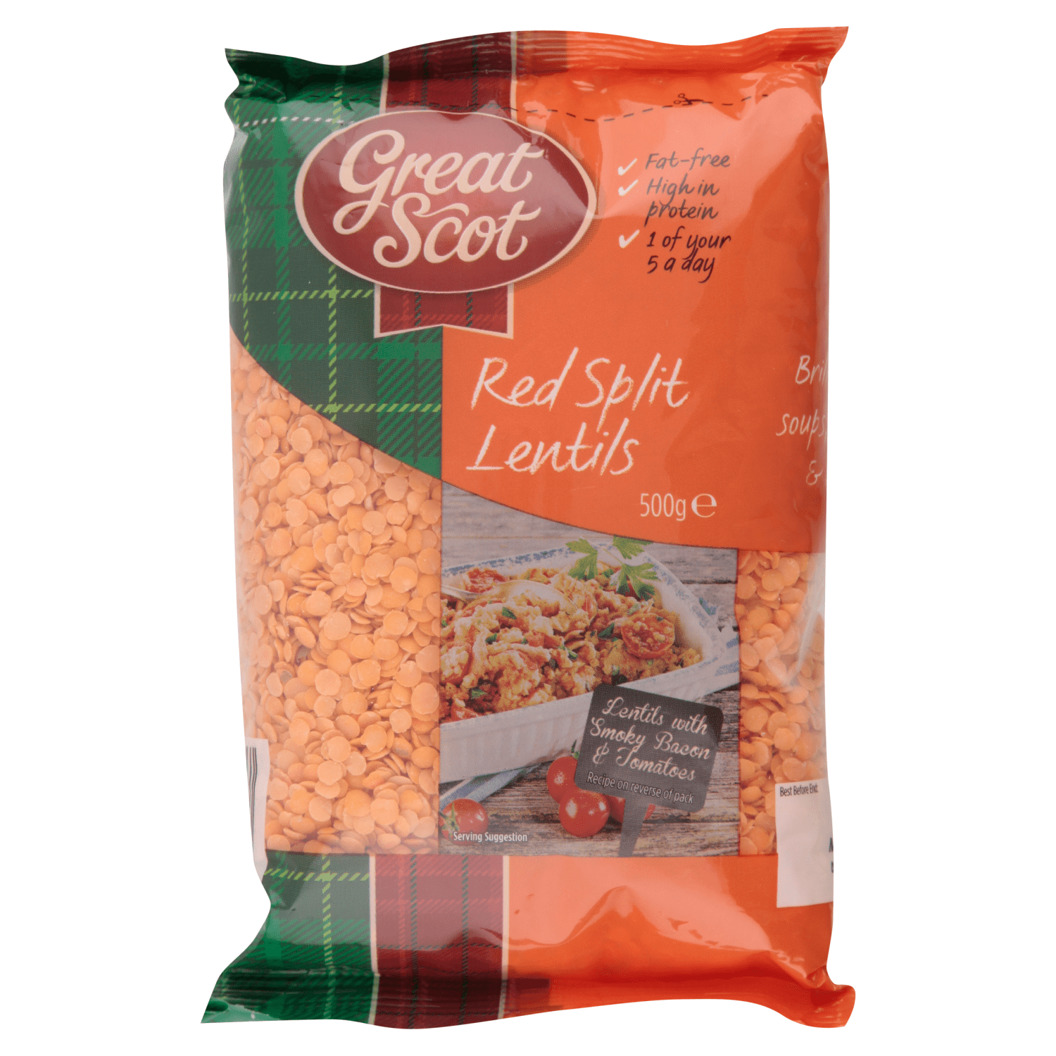 Great Scot Red Split Lentils 500g - UK Food & Drink - 5010148111037
