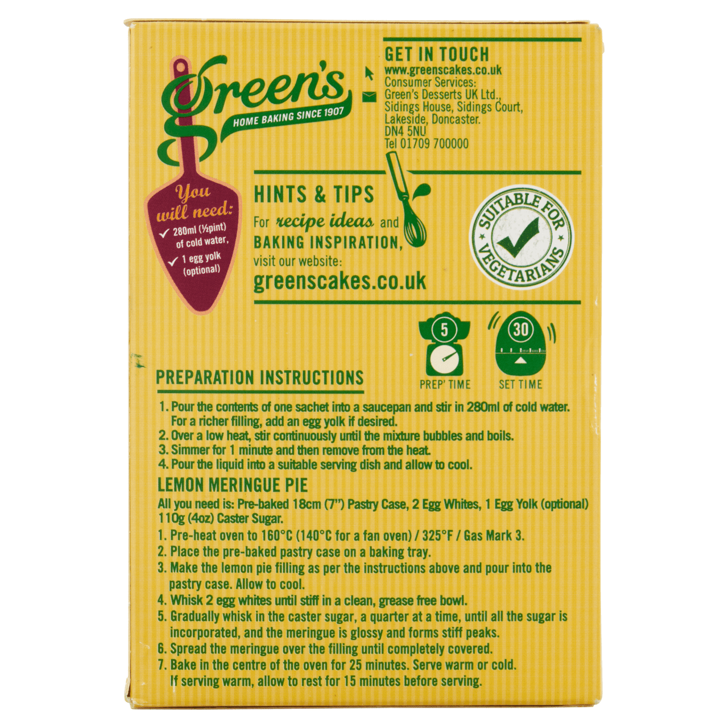 Green's Lemon Pie Filling 2 x 70g - UK Food & Drink - 5010142220902