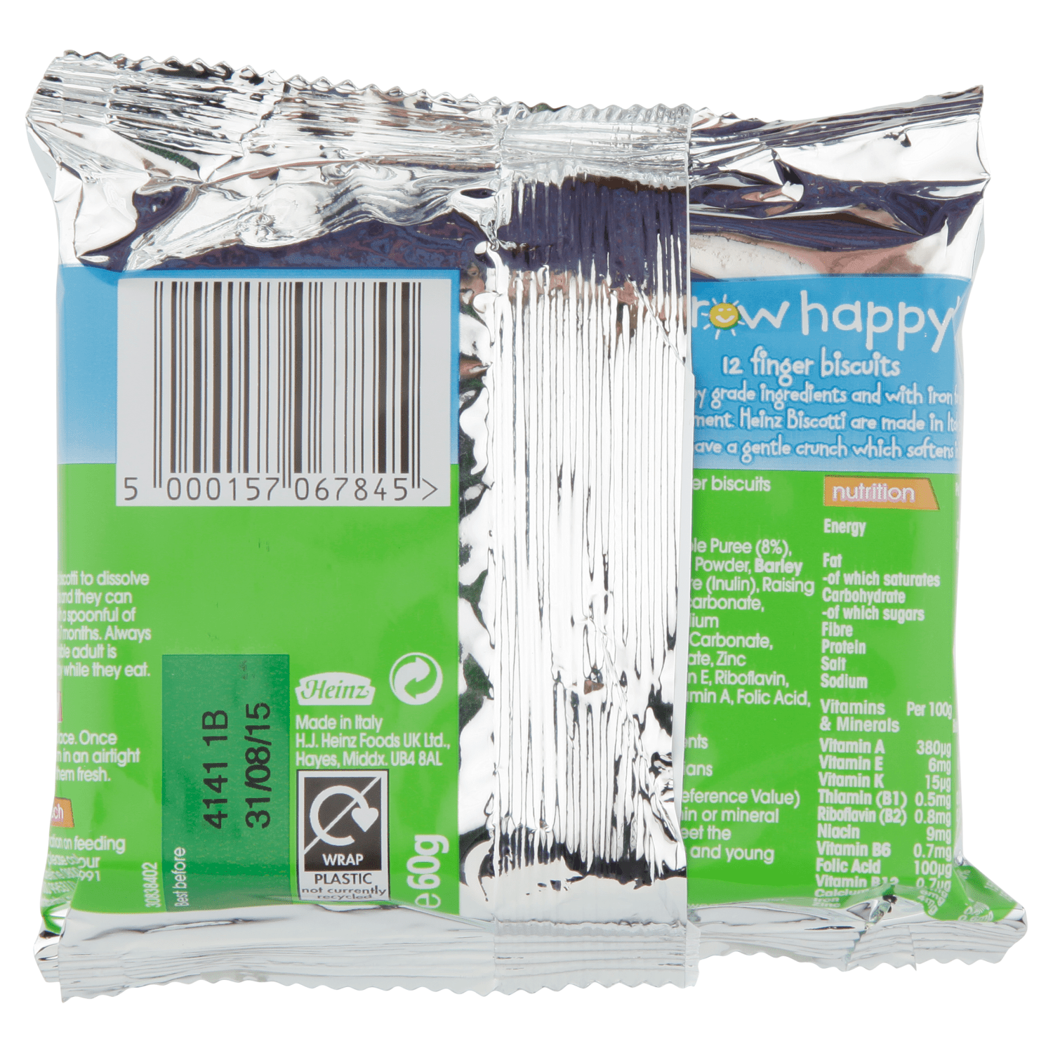 Heinz Apple Biscotti Snack 7+ Months 60g - UK Food & Drink - 5000157067845