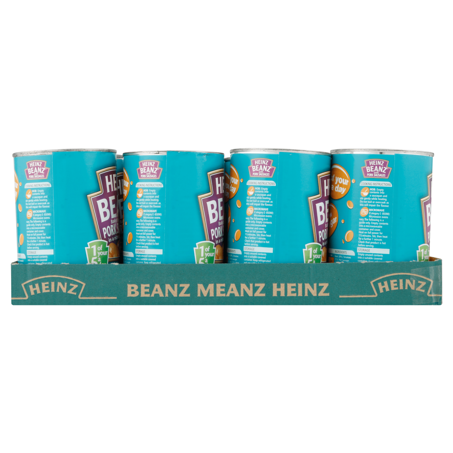 Heinz Beanz Baked Beans with Pork Sausages in a Rich Tomato Sauce 415g - UK Food & Drink - 5000157025272