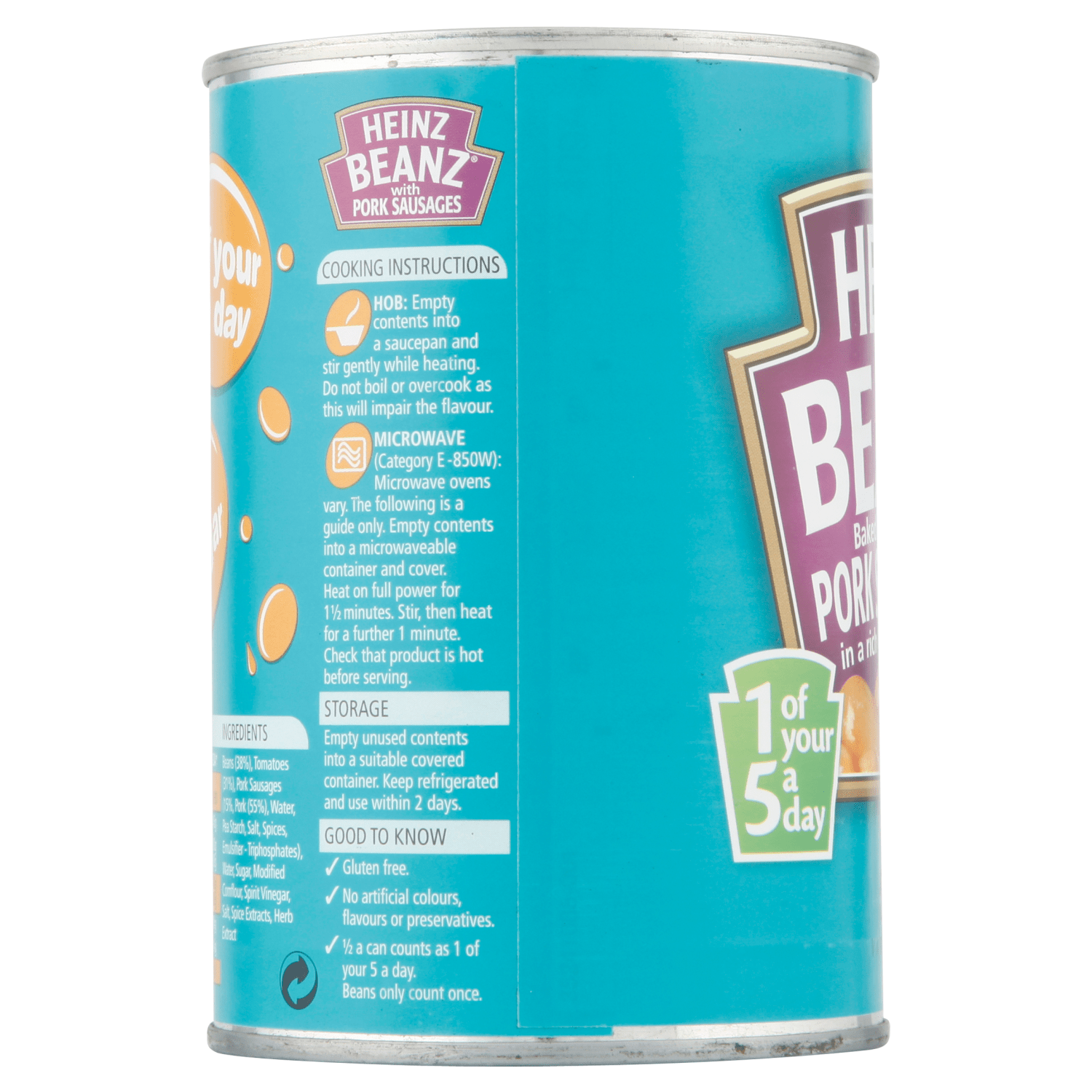 Heinz Beanz Baked Beans with Pork Sausages in a Rich Tomato Sauce 415g - UK Food & Drink - 5000157025272