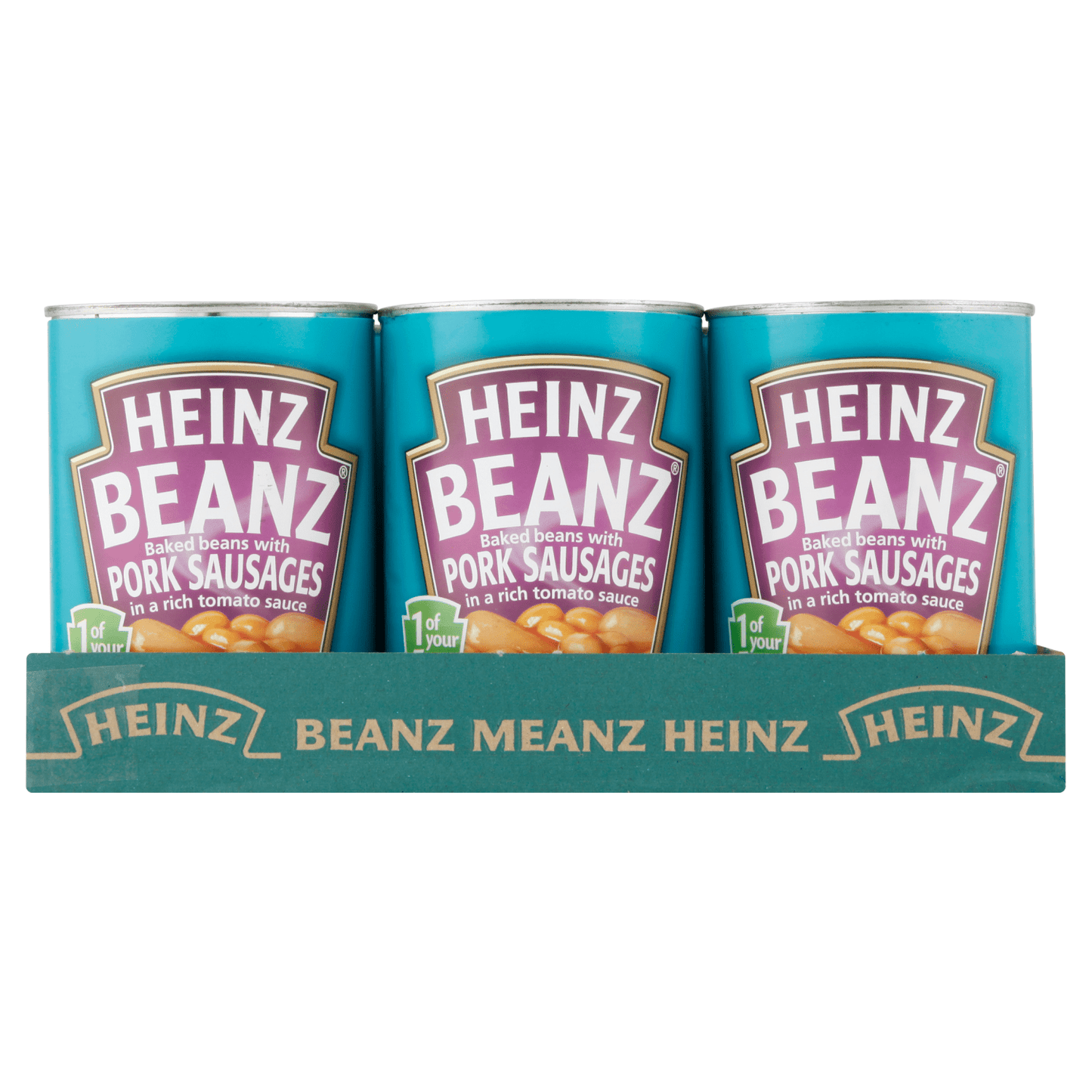 Heinz Beanz Baked Beans with Pork Sausages in a Rich Tomato Sauce 415g - UK Food & Drink - 5000157025272