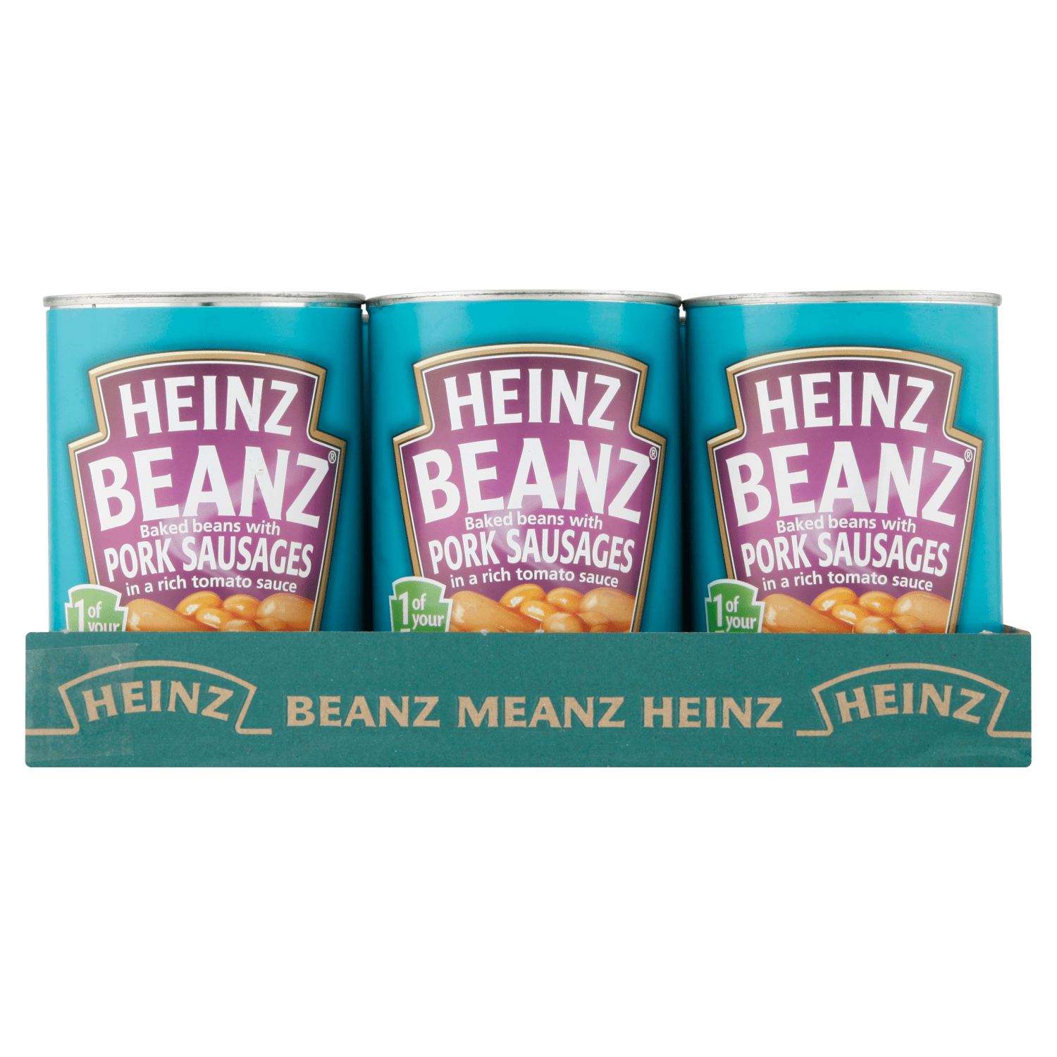 Heinz Beanz Baked Beans with Pork Sausages in a Rich Tomato Sauce 415g - UK Food & Drink - 5000157025272