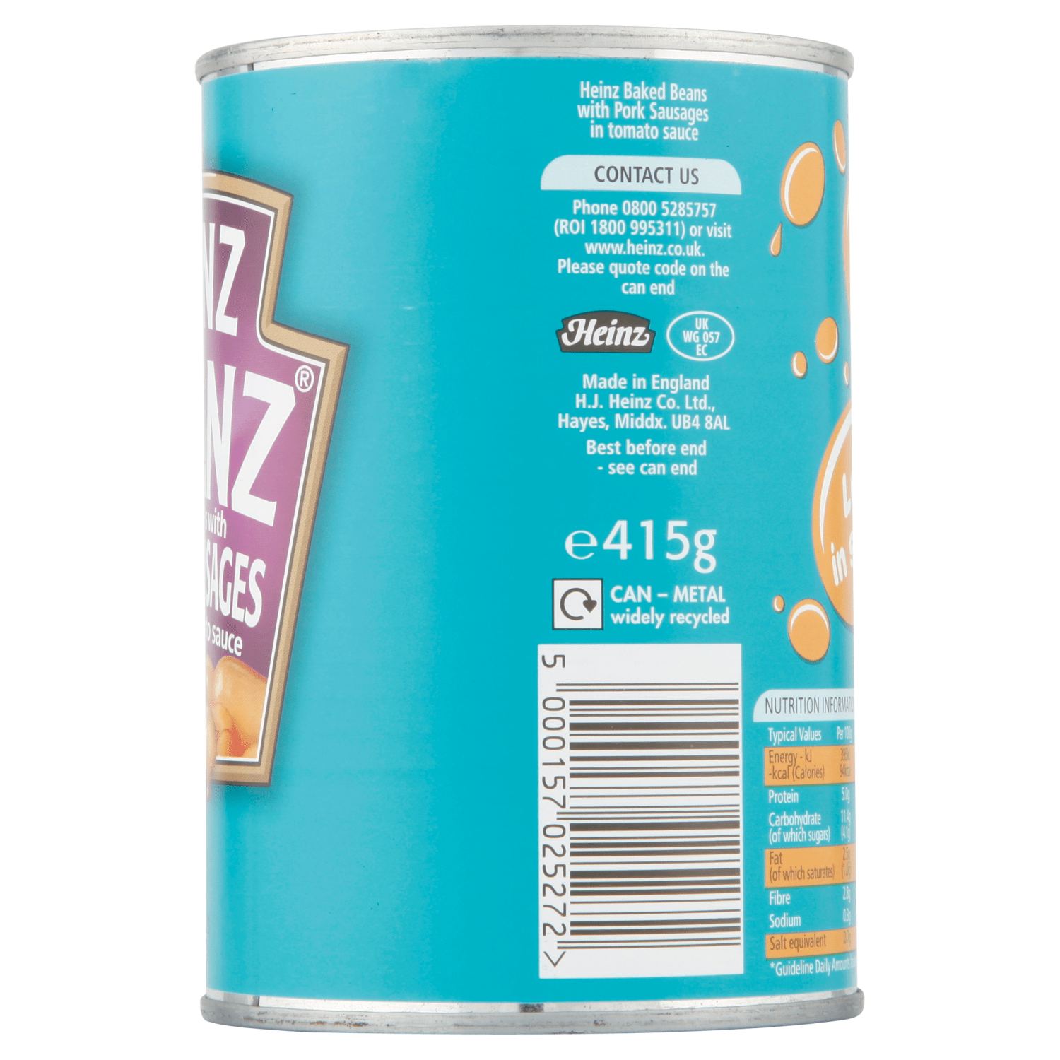 Heinz Beanz Baked Beans with Pork Sausages in a Rich Tomato Sauce 415g - UK Food & Drink - 5000157025272