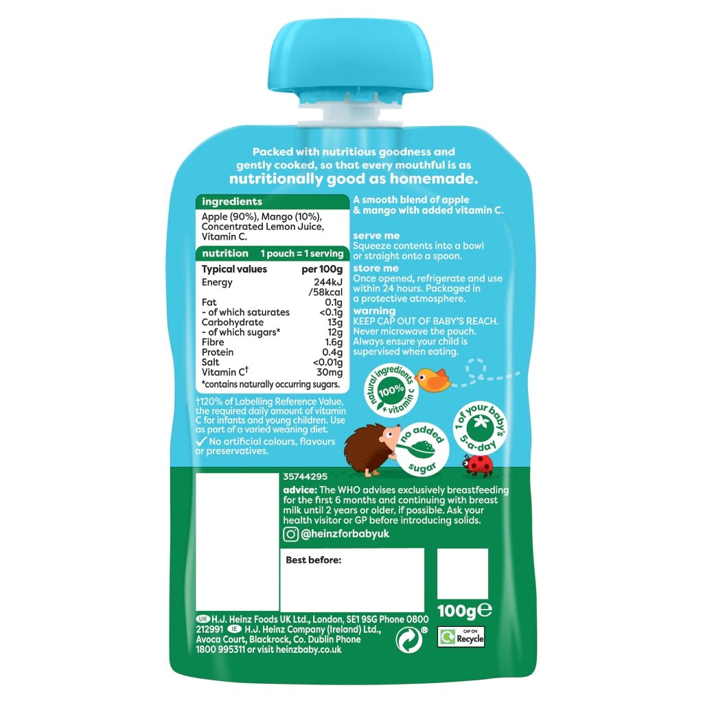 Heinz By Nature Apple & Mango 4+ Months 100g - UK Food & Drink - 5000157079930