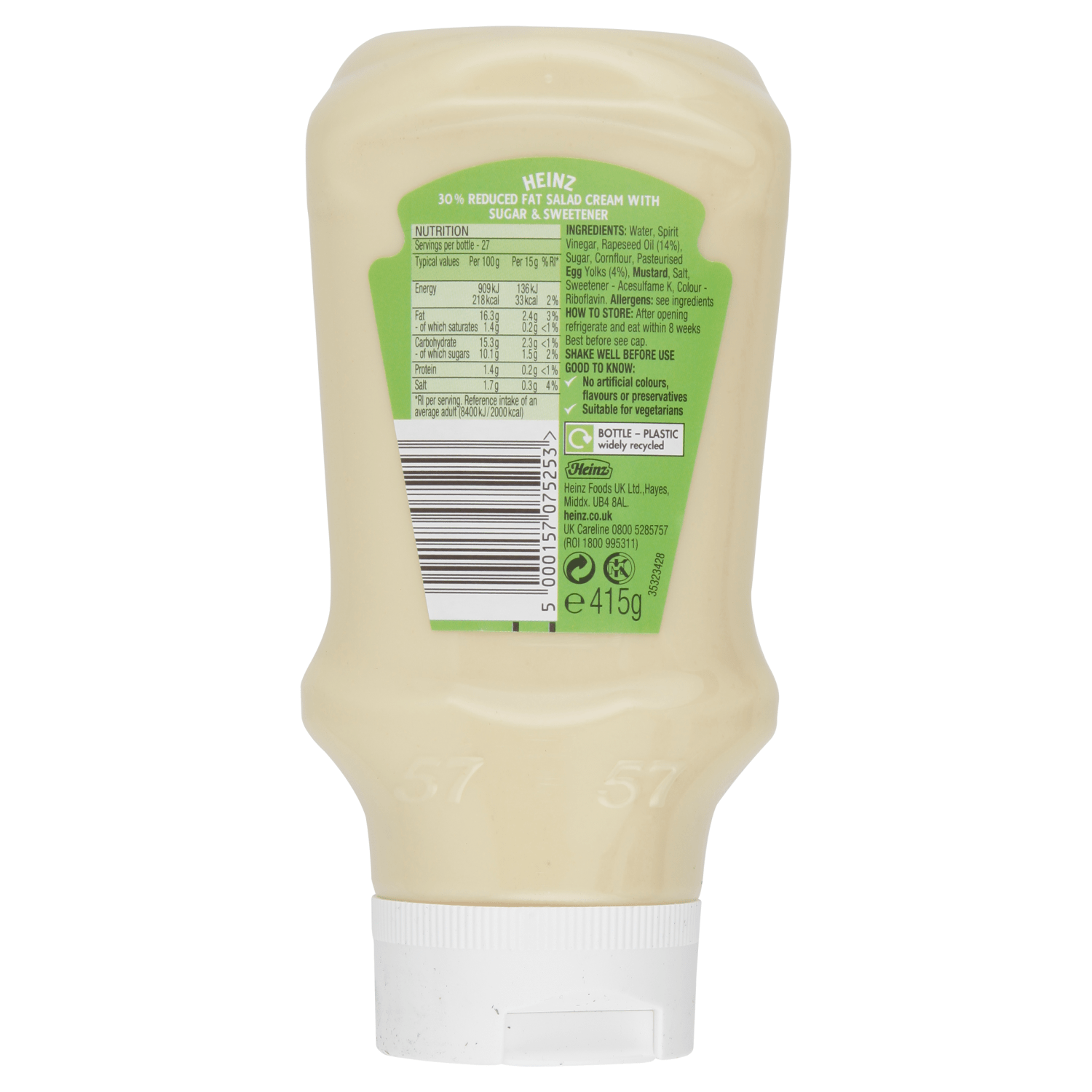 Heinz Salad Cream 30% Less Fat 415g - UK Food & Drink - 5000157075253