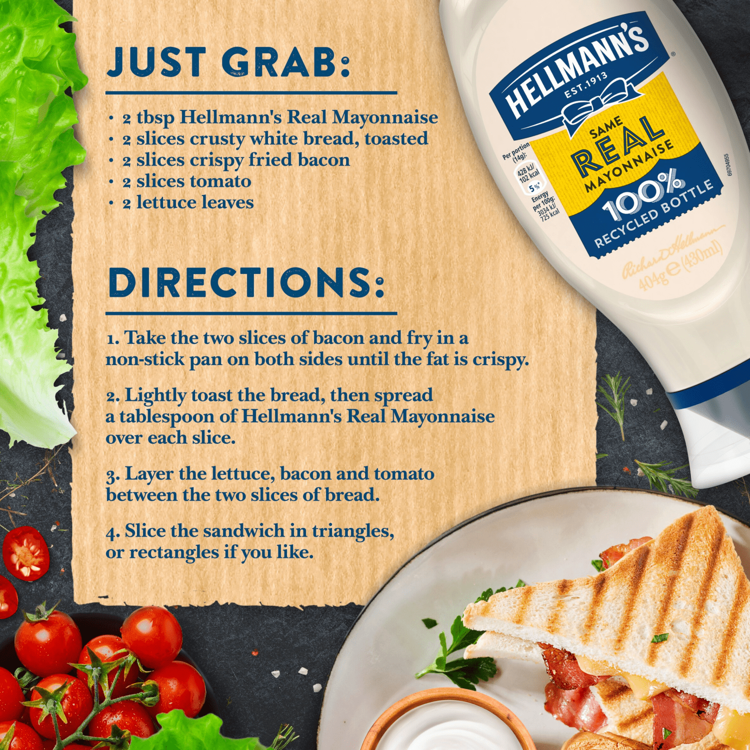Hellmann's Condiment Real Mayonnaise 430 ml - UK Food & Drink - 8722700479475