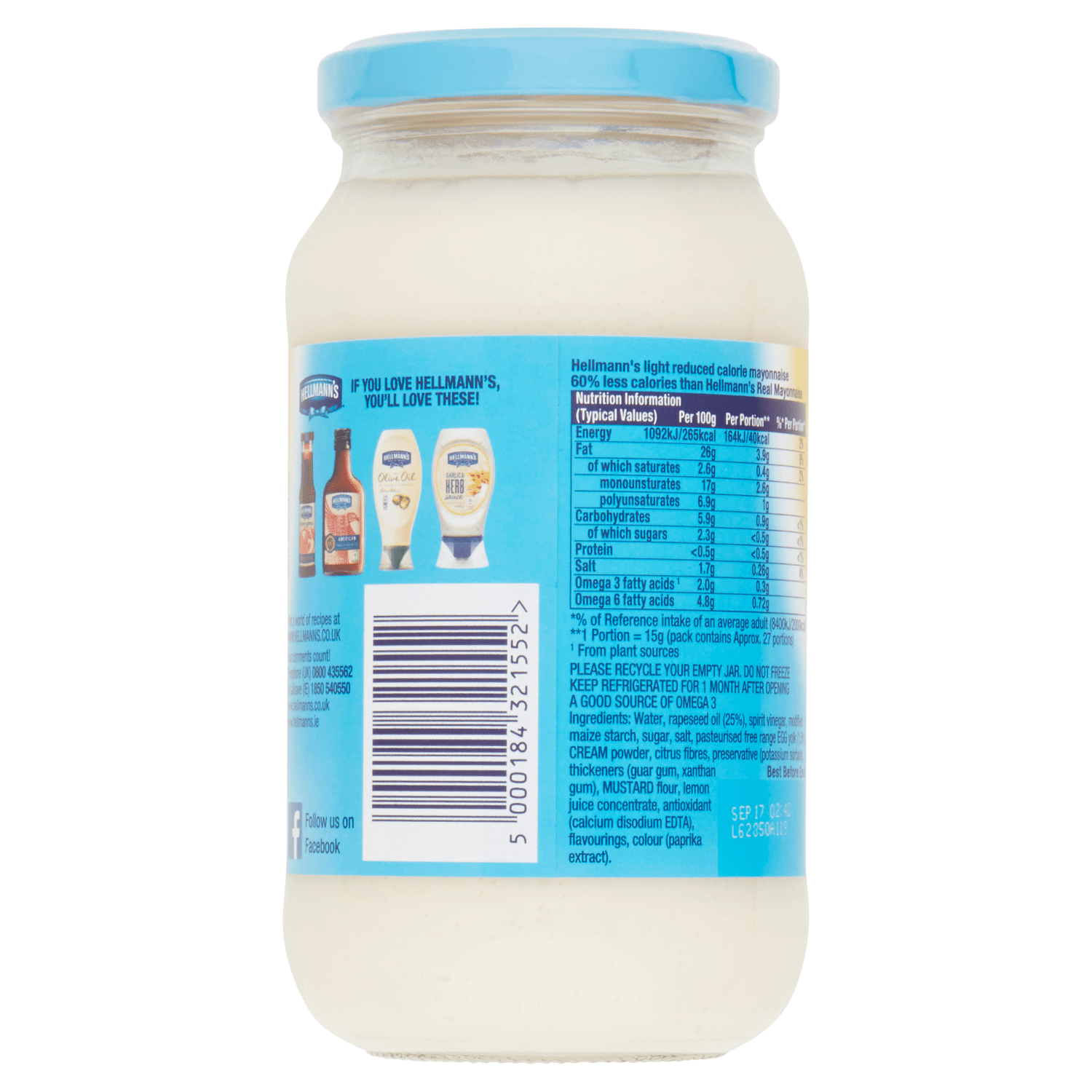 Hellmann's Light Mayonnaise 400g - UK Food & Drink - 5000184321552