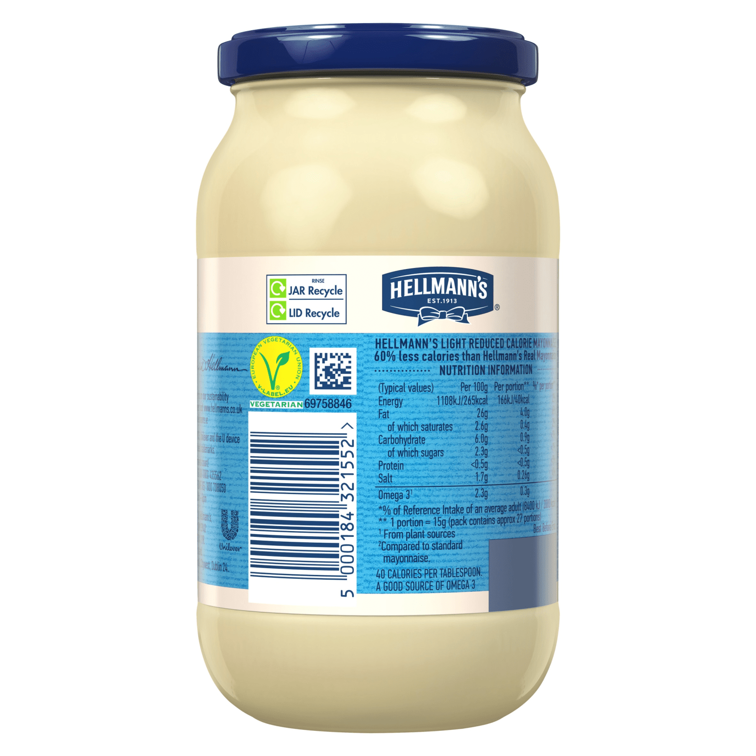 Hellmann's Light Mayonnaise 400g - UK Food & Drink - 5000184321552