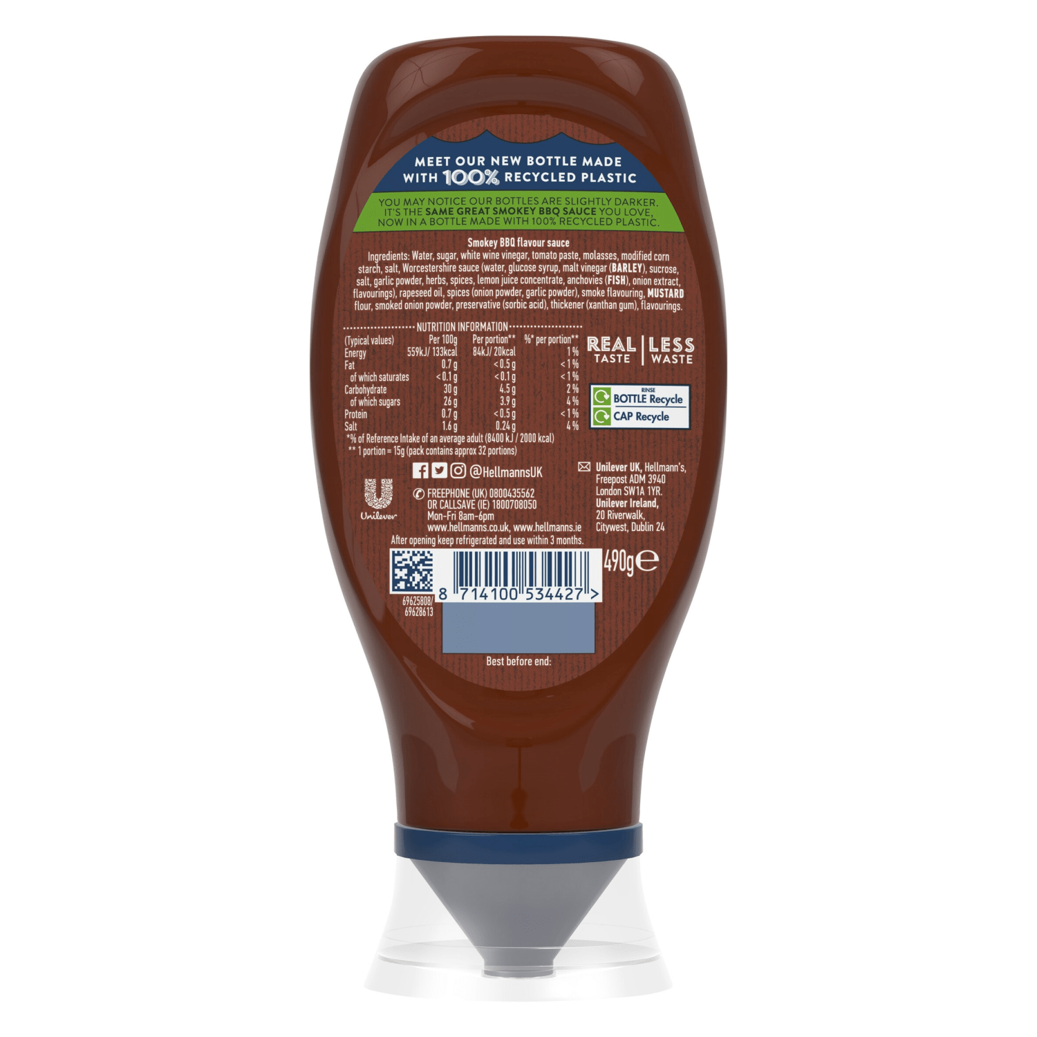 Hellmann's Smokey BBQ Sauce 490g - UK Food & Drink - 8714100534427