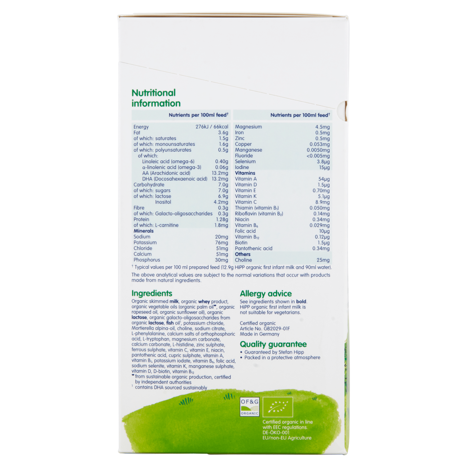 HiPP Organic 1 First Infant Milk from Birth 800g - UK Food & Drink - 4062300139008