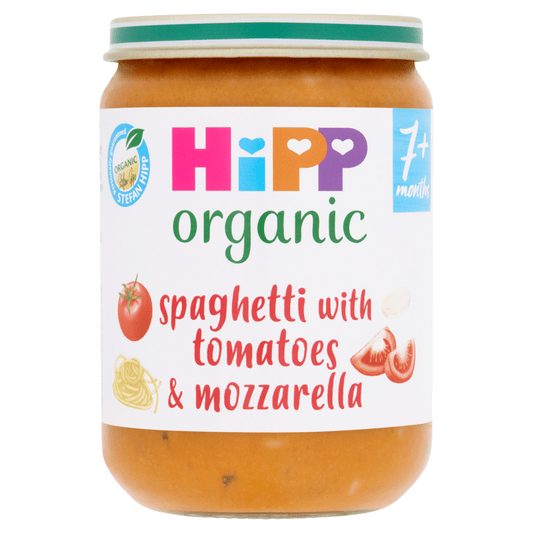 Hipp Organic Spaghetti with Tomatoes & Mozzarella 7+ Months 190g - UK Food & Drink - 4062300323421