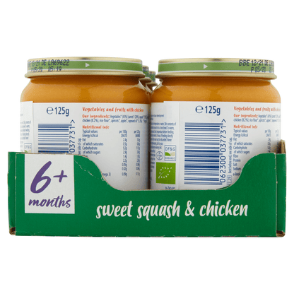 HiPP Organic Sweet Squash & Chicken Baby Food Jar 6+ Months 125g - UK Food & Drink - 4062300037731