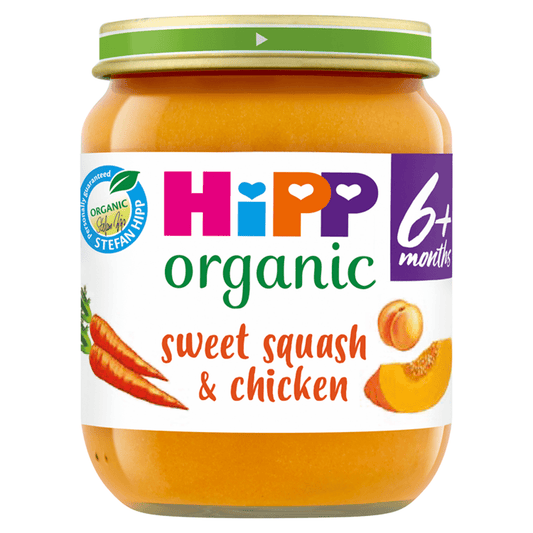 HiPP Organic Sweet Squash & Chicken Baby Food Jar 6+ Months 125g - UK Food & Drink - 4062300037731