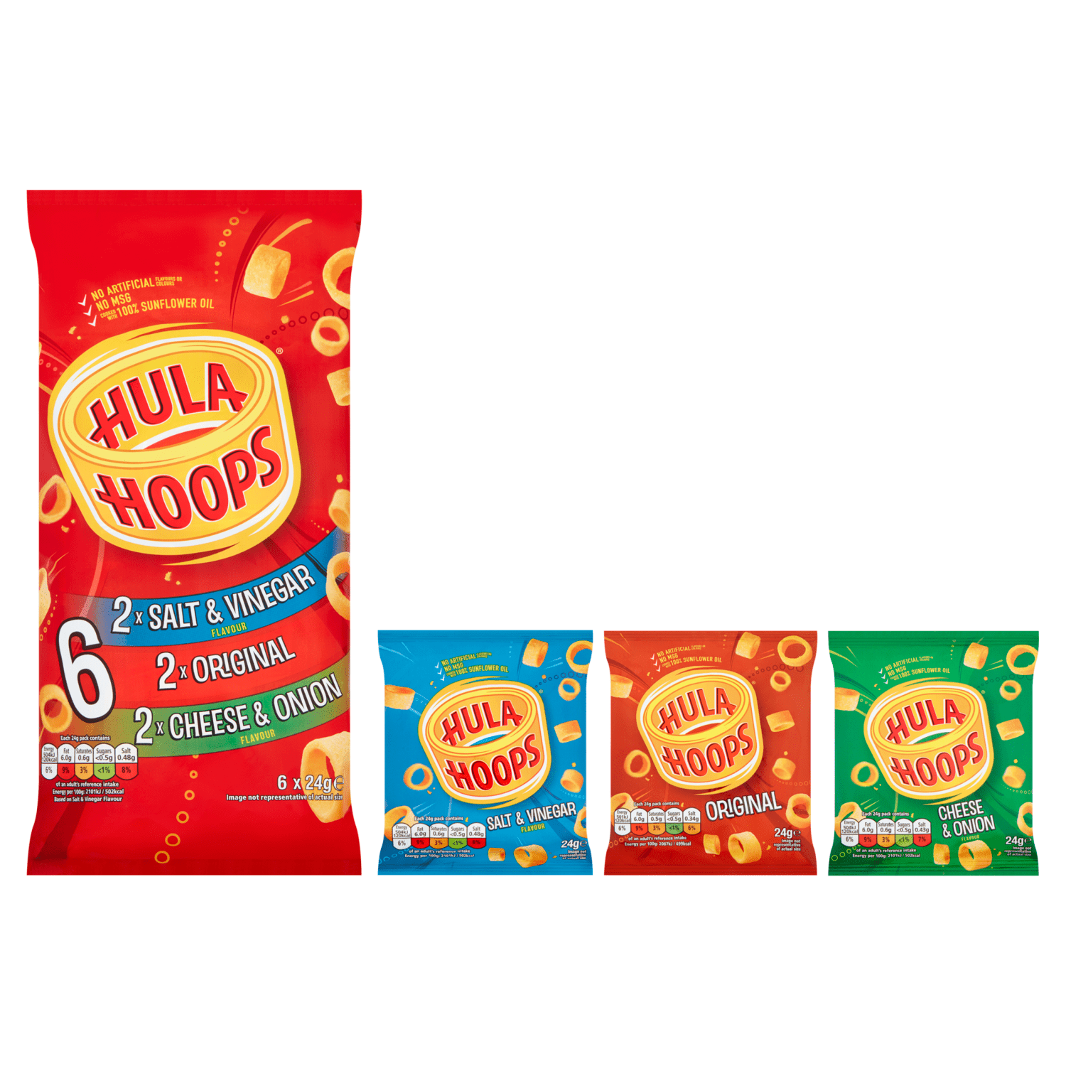Hula Hoops Variety Multipack Crisps 6 Pack - UK Food & Drink - 5000237117583