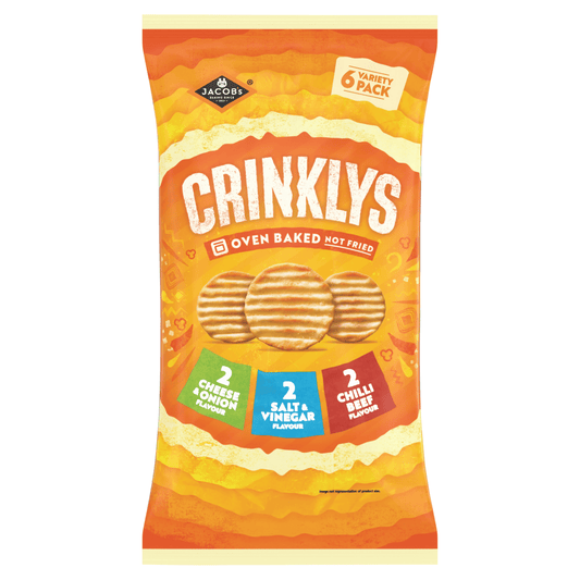 Jacob's Crinklys Variety Multipack Snacks 6 x 138g - UK Food & Drink - 5000168035130