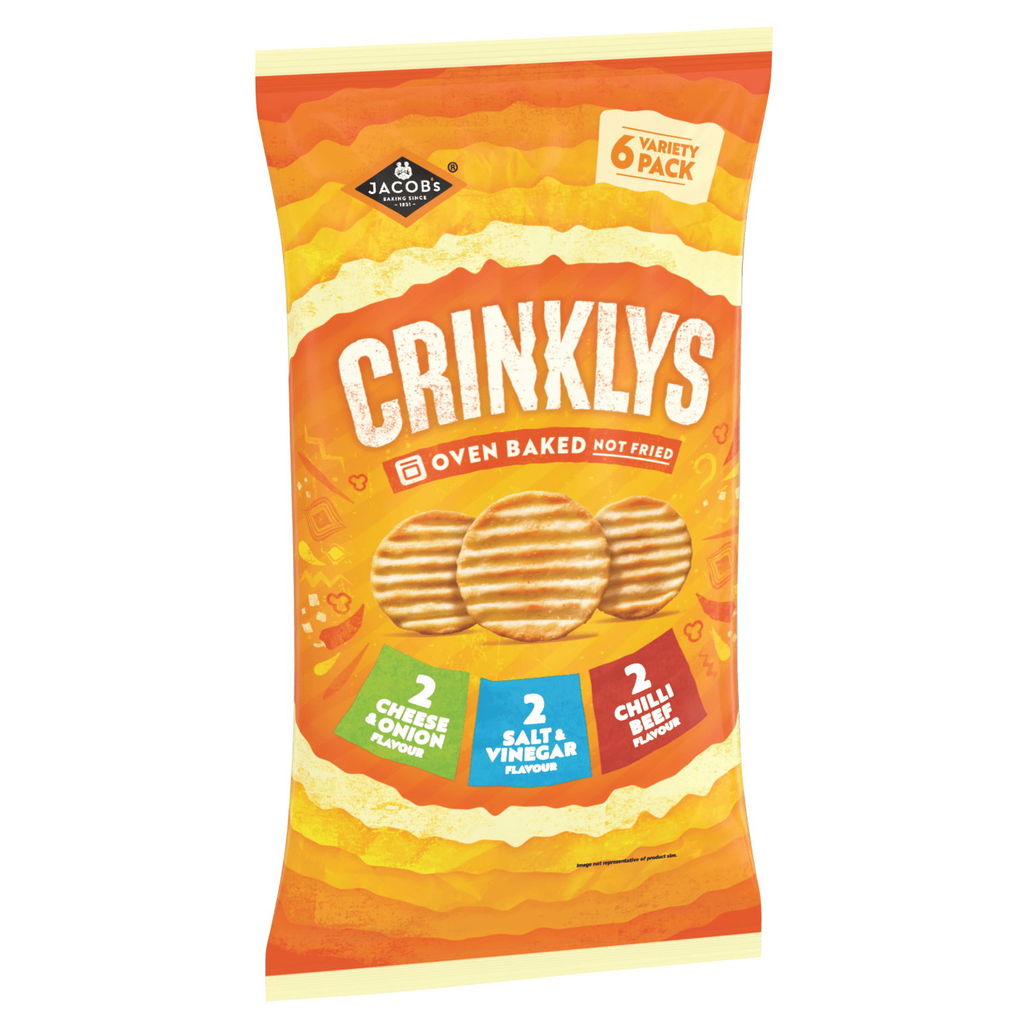 Jacob's Crinklys Variety Multipack Snacks 6 x 138g - UK Food & Drink - 5000168035130
