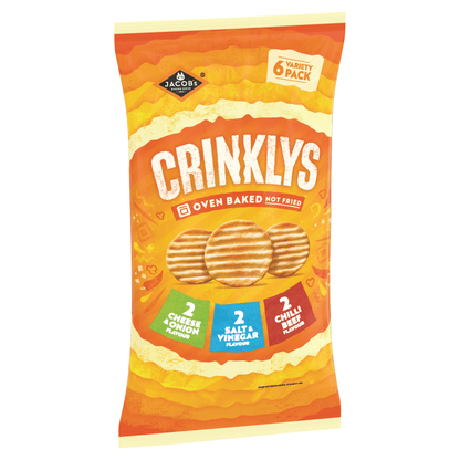 Jacob's Crinklys Variety Multipack Snacks 6 x 138g - UK Food & Drink - 5000168035130