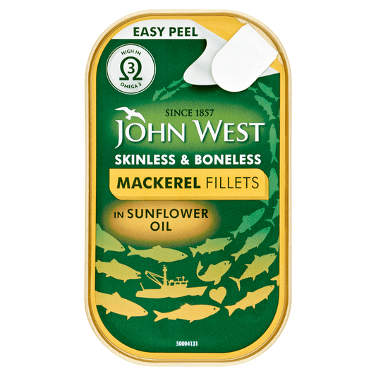 John West Mackerel Fillets in Sunflower Oil 115g - UK Food & Drink - 5000171058478