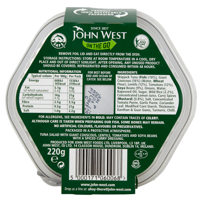 John West On the Go Indian Super Tuna Salad 220g - UK Food & Drink - 5000171060068