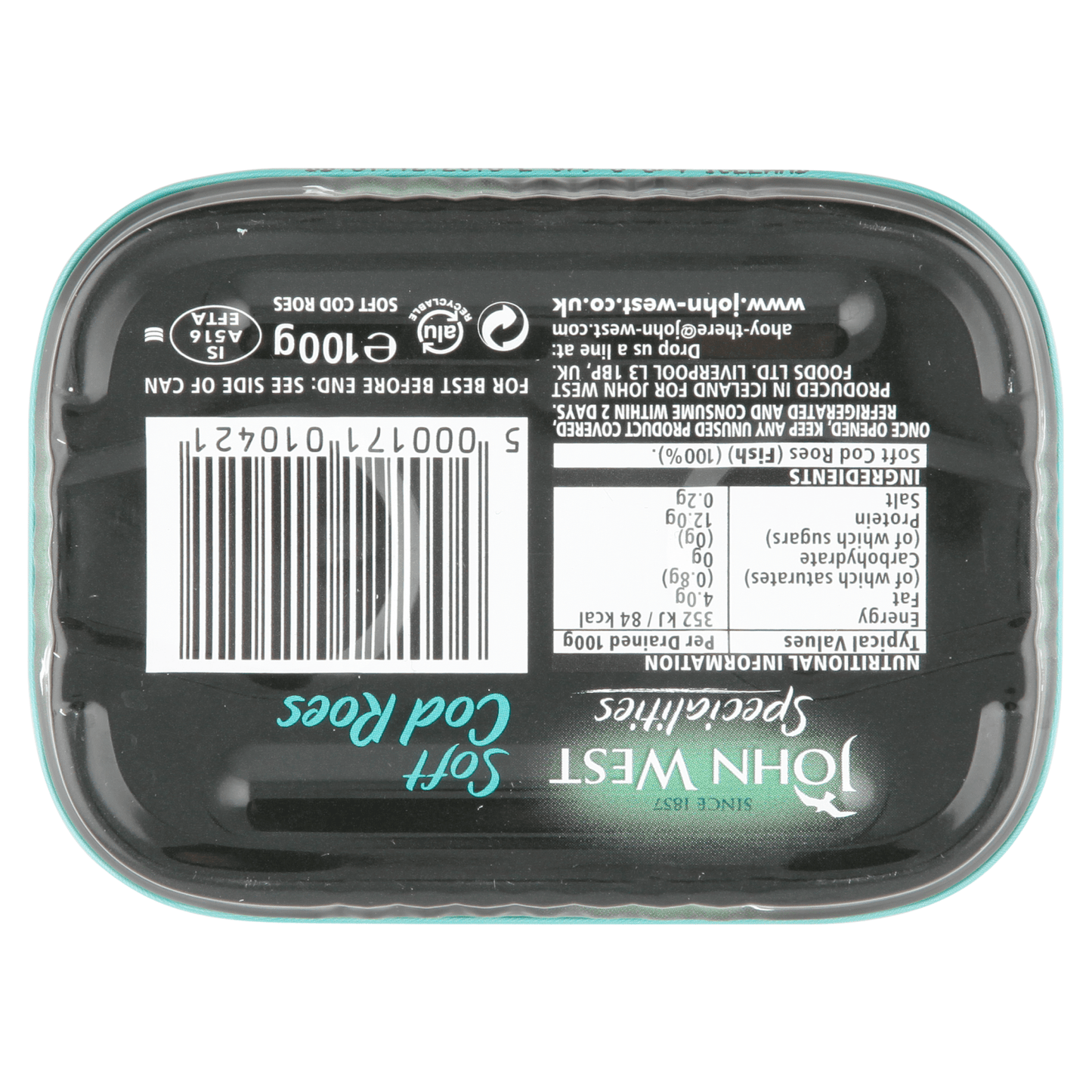 John West Specialities Soft Cod Roes 100g - UK Food & Drink - 5000171010421