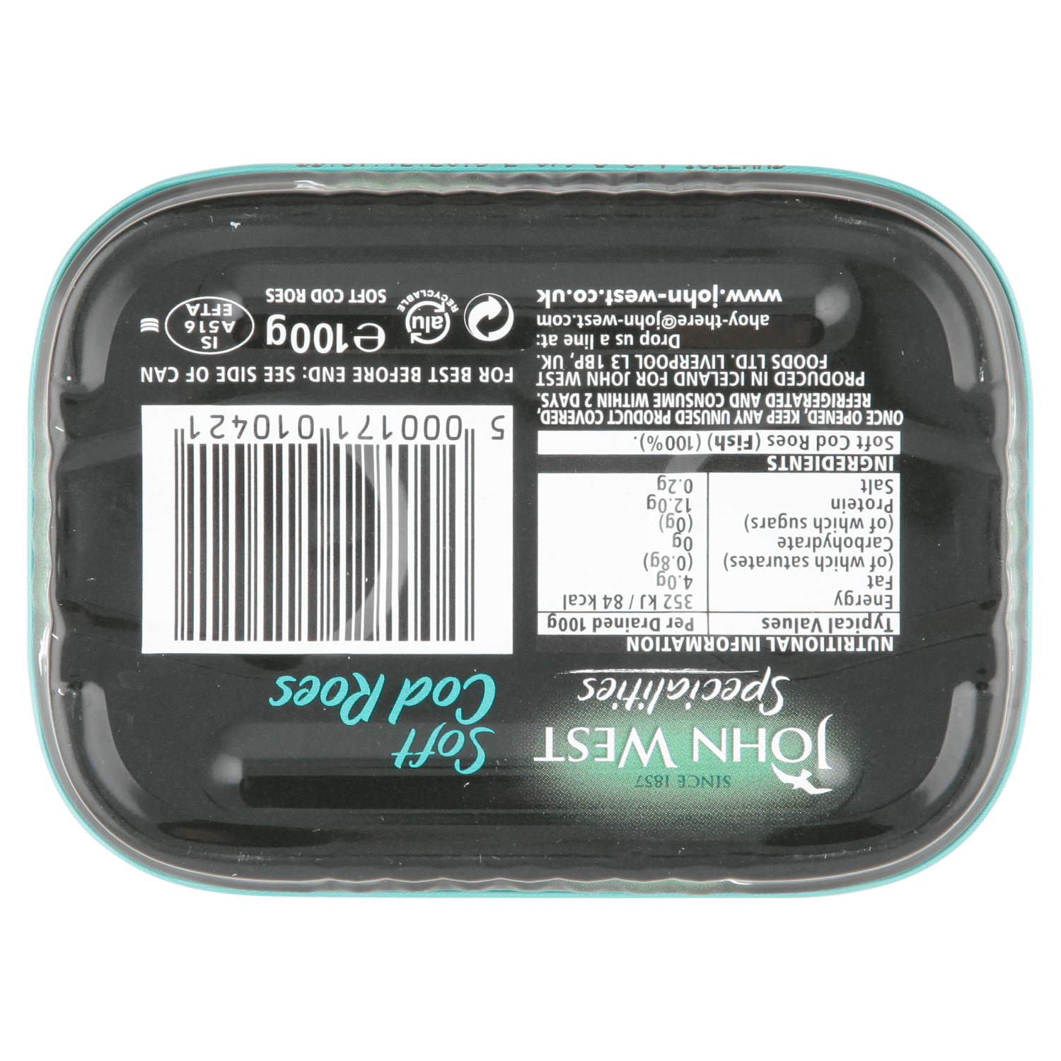 John West Specialities Soft Cod Roes 100g - UK Food & Drink - 5000171010421
