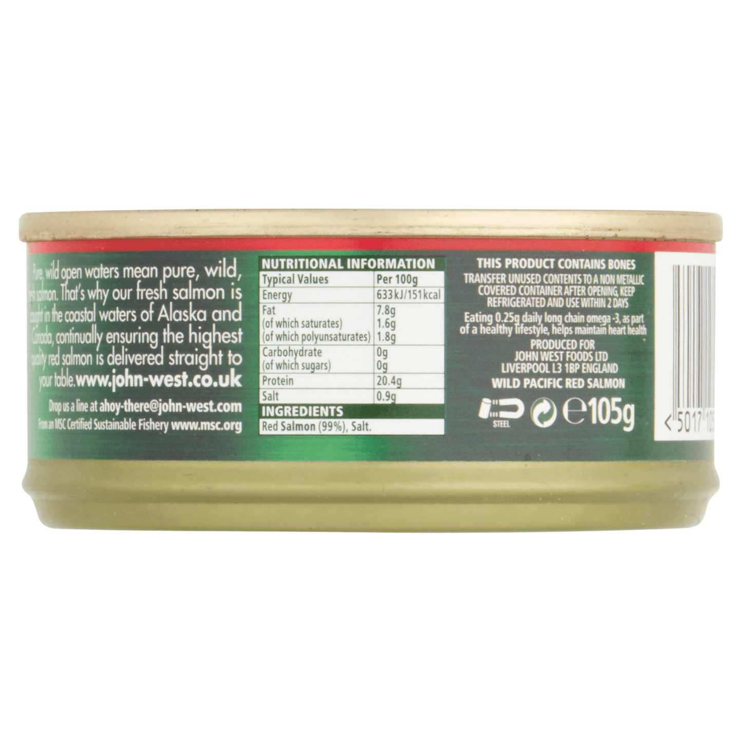 John West Wild Pacific Red Salmon 105g - UK Food & Drink - 50171057