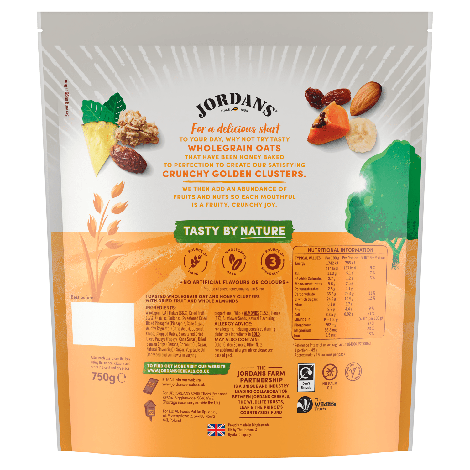 Jordans Crunchy Oat Granola Fruit & Nut 750g - UK Food & Drink - 5010477320858