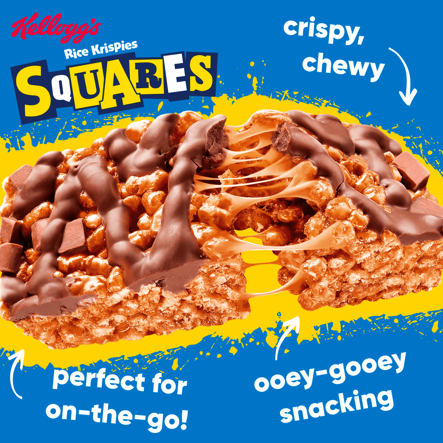 Kellogg's Squares Rice Krispies Caramel & Chocolate 4 x 36g (144g) - UK Food & Drink - 5000127730175