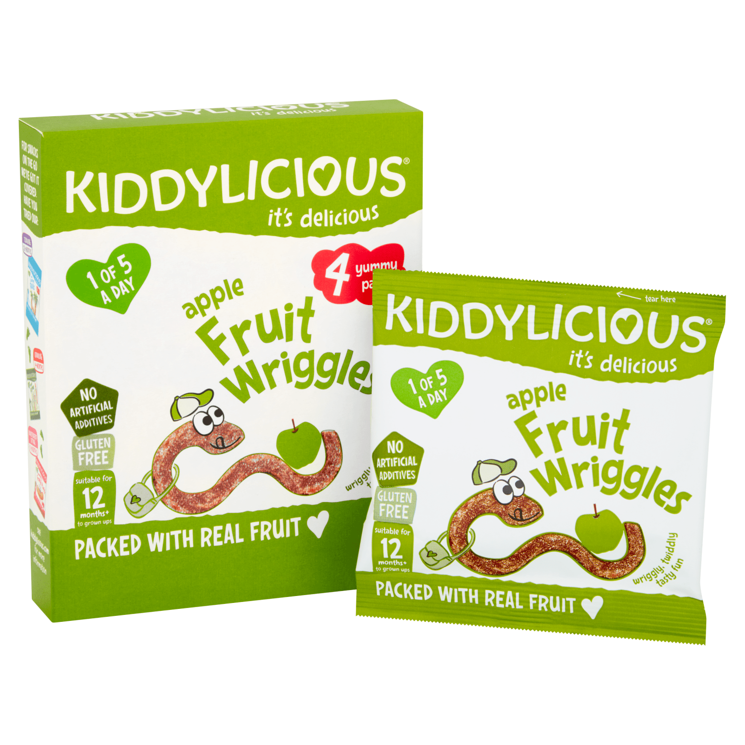 Kiddylicious Apple Wriggles Baby Snacks 4x12g - UK Food & Drink - 5060040253137
